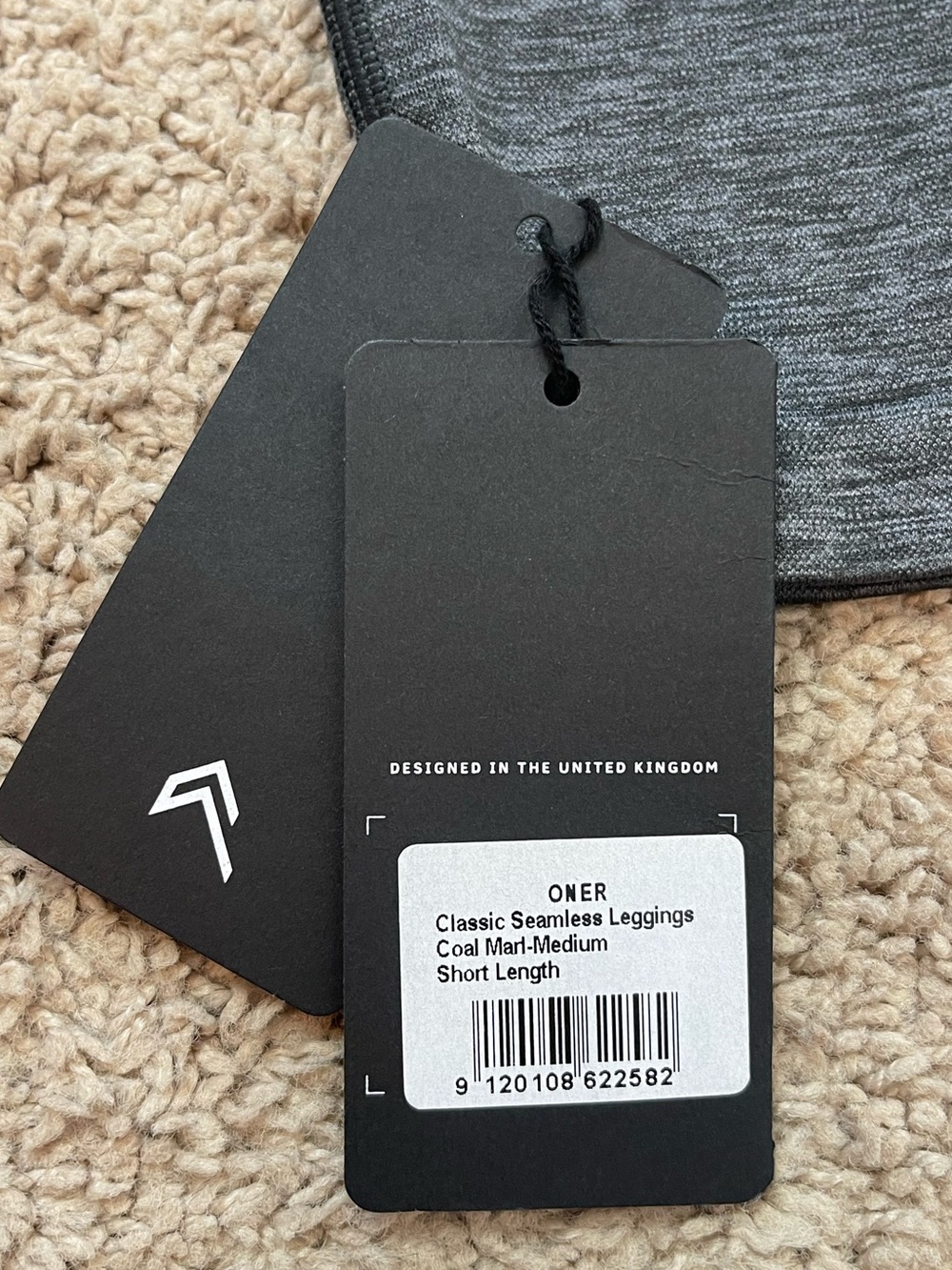 NWT Oner Active Classic Seamless Leggings in Coal Marl Size Medium Short Length - Picture 12 of 16